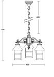 Уличный подвесной светильник Oasis Light Caior 2 81470/3 Gb