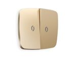Лицевая панель OMEGA (Шампань) для 2-клавишных выключателей с подсветкой QUANT OP6040 Ambrella Volt
