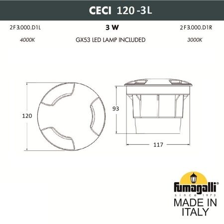 Грунтовый светильник Fumagalli CECI 120-3L 2F3.000.000.AXG1L