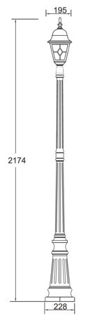 Уличный наземный светильник Oasis Light Quadro M Lead Glass 79909MlgW Bl
