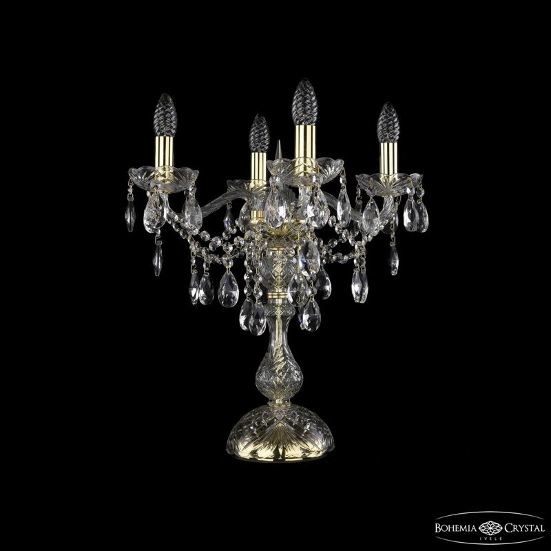 Настольная лампа хрустальная 1415L/4/141-47 G Bohemia Ivele Crystal