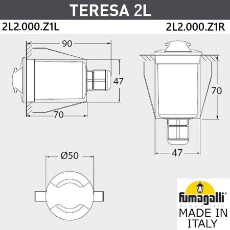 Уличный встраиваемы светильник Fumagalli TERESA 2L 2L2.000.000.AXZ1L