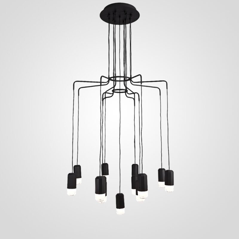Подвесной свеильник Wireflow LED Black Suspension lam 13 патронов ImperiumLoft 279381-22